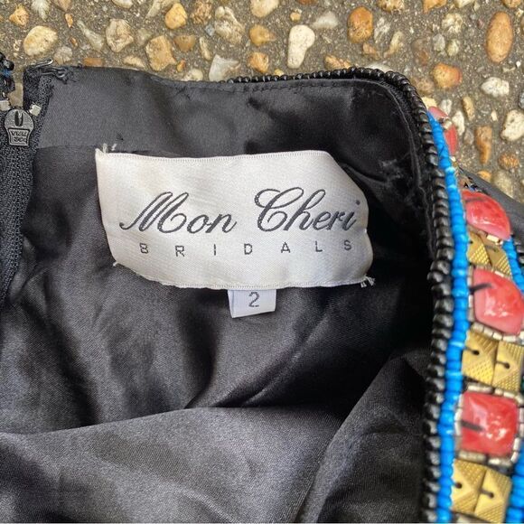 Two piece all over beaded crop top and high waist mini skirt 2 for prom - Picture 3 of 9